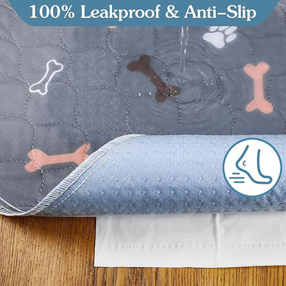 Washable Pee Pads for Dogs, 2Pack Reusable Puppy Pads, Fast Absorbent Dog Pee Pads for Crate Pet Training Pads, Waterproof Whelping Pads for Dogs Bed Mat Crate Indoor (Dark Grey, 18x24)