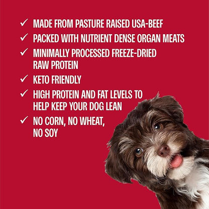Muenster Freeze Dried Beef Liver Bites - Dog Treats, Mixer or Topper (16oz) - One Ingredient