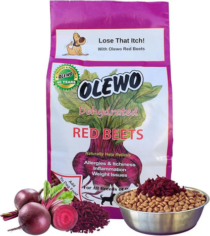 Olewo Original Red Beets for Dogs – Internal Support Dog Food Topper for Skin Sensitivity and Overall Balance, Prebiotic Fiber and Whole Food Nutrients, 2.2 lbs