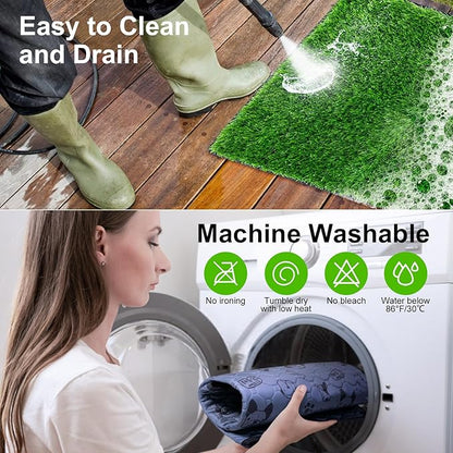 Pee Pads for Dogs with Fake Grass, 27" x 21" Indoor Artificial Grass for Dogs Potty, Lawn Pee Pads for Doggie Washable, Reusable and Lawn for Replacement, Puppy Training Litter Box for Outdoor Patio