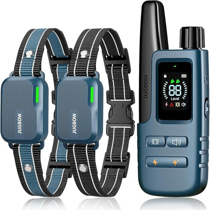 Jugbow Shock Collar for 2 Dogs - 4200FT Dog Training Collar with Remote IPX7 Waterproof Electric Collar with 4 Training Modes, Security Lock E-Collar for Large Medium Small Breeds(Teal Blue)