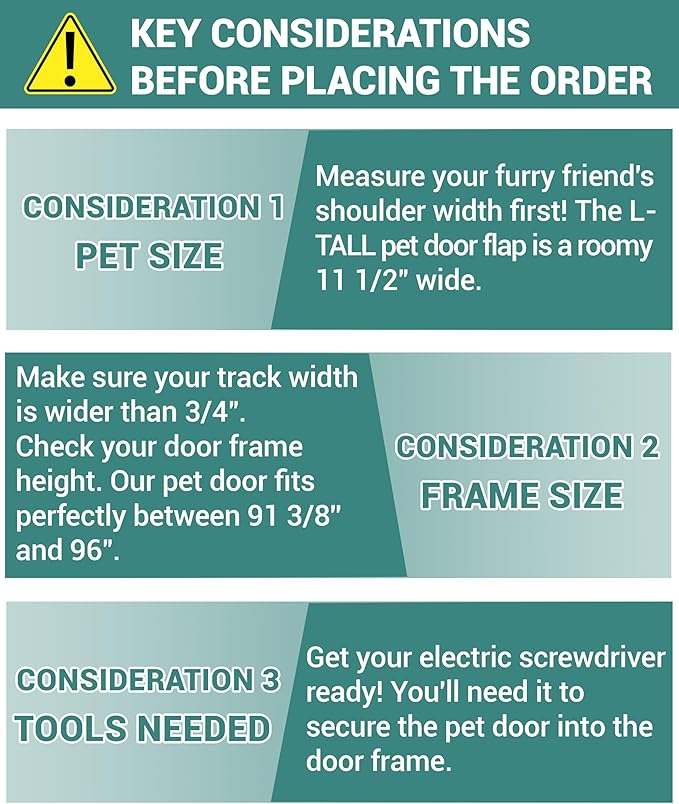 96 Inch Dog Door for Sliding Glass Door for Large Dogs - Left Open from Inside