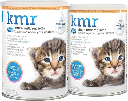 Pet-Ag KMR Kitten Milk Replacer Powder - 12 oz, Pack of 2 - Powdered Kitten Formula with Prebiotics, Probiotics & Vitamins for Kittens Newborn to Six Weeks Old- Easy to Digest