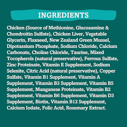 RawTernative Air Dried Dog Food, High Protein, Over 90% Real Chicken & Liver + New Zealand Green Mussels, Complete Meal or Topper, Grain Free, Gluten Free, Non GMO, (5 oz Bag)