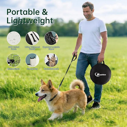 Dog Playpen,Cat Pet Puppy Pen,Portable Playpens for Dogs Indoor Outdoor Travel Camping Use,Foldable Dog Kennel Tent Crate for Rabbit Small Animals with Carrying Case (Grey, Medium)