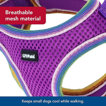 Lil Pals Mesh Comfort Mesh Adjustable Step-in Dog Harness for Puppies and Toy Breeds (Orchid, Petite Small)