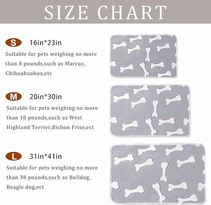1 Pack 3 Blankets Super Soft Fluffy Premium Fleece Pet Blanket Flannel Paw Printed Throw for Dog Puppy Cat (Medium 30x20'', Star, Bone, Love)