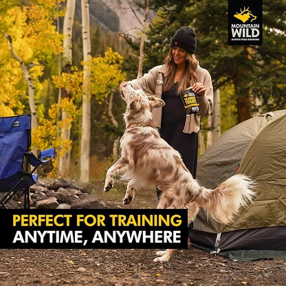 MOUNTAIN WILD Training Treats for Dogs & Puppies – Elk & Venison Protein Puppy & Dog Treat – High Value, All-Natural, No Fillers, Grain-Free, No Artificial Preservatives – 4oz, 3 Bags