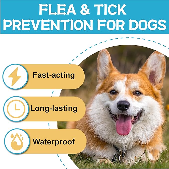Flea and Tick Prevention for Dogs, Flea and Tick Treatment for Small Dog Puppy, Flea & Tick Control, 5-22 Pounds, 6 Doses