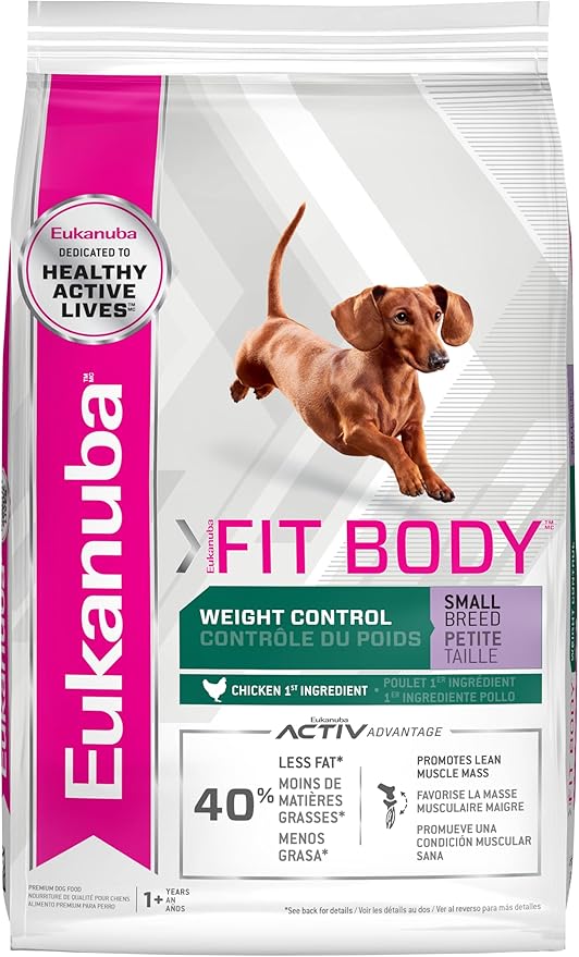 Eukanuba Fit Body Weight Control Small Breed Adult Dry Dog Food, 15 lb Bag