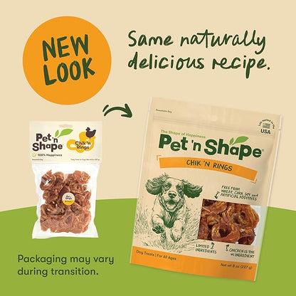 Pet 'n Shape Chik 'n Rings Jerky Dog Treats - 8 Ounce