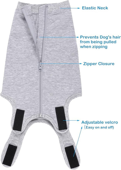 Dog Surgery Recovery Suit - After Spay, Abdominal Wounds Post Surgical Recovery, Anti Licking Breathable Dog Onesies for Small, Medium & Large Pet, Alternative Bandages Cone E-Collar