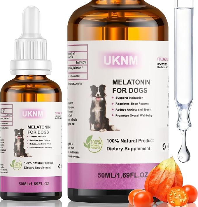 Melatonin for Dogs, Dog Melatonin with L-Theanine for Small Medium Large Dog Sleep Aid, Stress & Anxiety Relief, Calm Aid for Dogs Puppies, Support Relaxation & Deep Sleep, Chicken Flavor