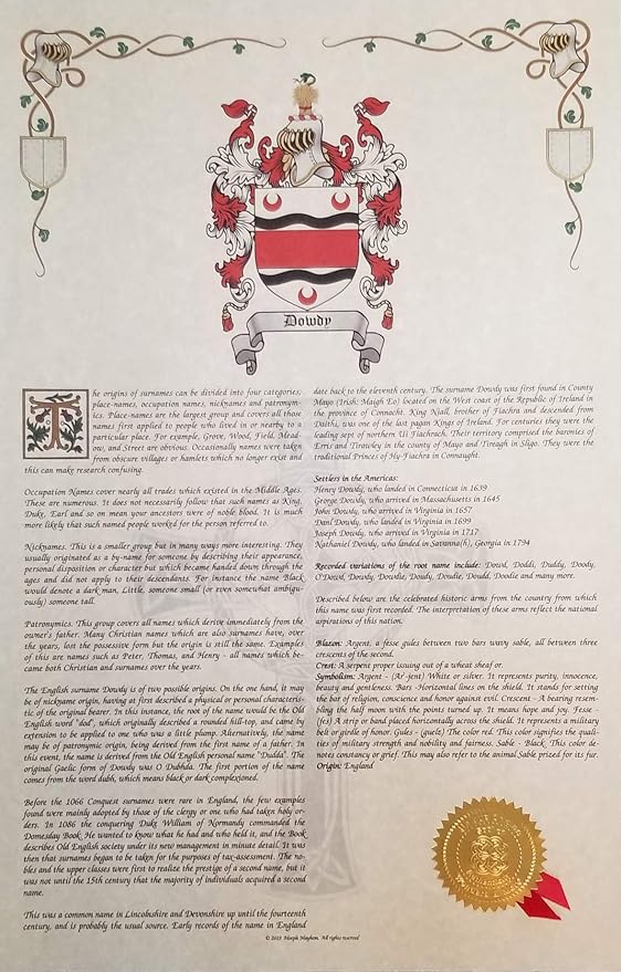 Mr Sweets Wormer Coat of Arms, Crest & History 11x17 Print - Name Meaning, Genealogy, Family Tree Aid, Ancestry, Ancestors, Namesakes - Surname Origin: Dutch Holland The Netherlands