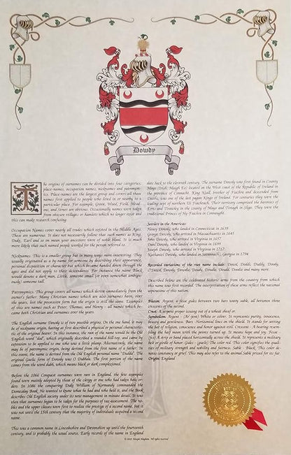 Mr Sweets Wormer Coat of Arms, Crest & History 11x17 Print - Name Meaning, Genealogy, Family Tree Aid, Ancestry, Ancestors, Namesakes - Surname Origin: Dutch Holland The Netherlands