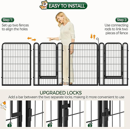 Yaheetech Dog Playpen Outdoor, 40 inch 6 Panels Dog Pen Indoor Heavy Duty Puppy Exercise Pen Metal Pet Fence for RV Camping/Yard/Garden