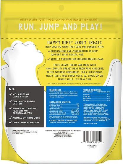 Happy Hips Jerky Dog Treats, Chicken, 12 oz. Pouch
