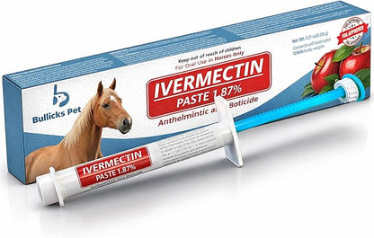 Ivermectin Horse Paste 1.87% Dewormer – Apple Flavored Anthelmintic, Broad-Spectrum Parasite Control for Horses up to 1,250 lbs