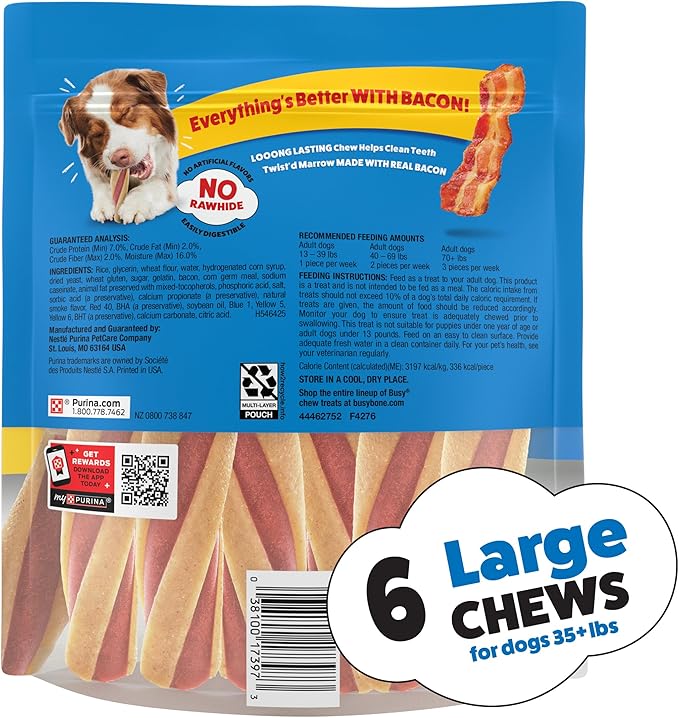 Purina Busy with Beggin’ Twist’d Adult Dog Chew Bone Treats - 6 ct. Pouch
