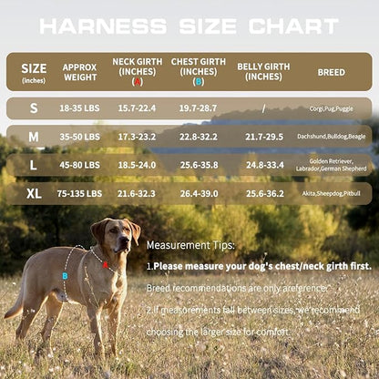 Dog Harness for Large Dogs Heavy Duty, No Pull Tactical Dog Harness with Molle System, Easy On and Off Service Dog Vest, Breathable Padded, Adjustable Reflective Pet Vest for Walking Hiking Training
