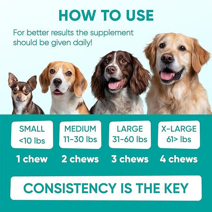 Hemp Calming Chews for Dogs - Dog Calming Chews for Anxiety Relief, Stress, Separation, Fireworks, Thunder, Travel, Vet Visits - USA Product - 120 Soft Treats with Melatonin, Chamomile, Passion Flower