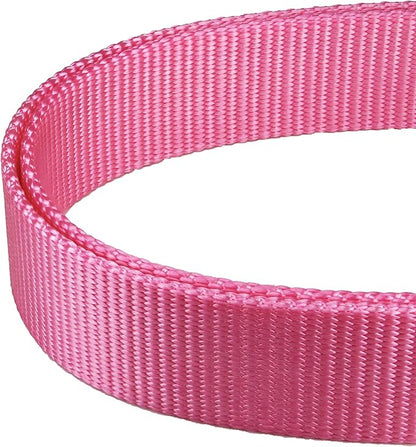 Mikivery Martingale Dog Collar Nylon Adjustable and Safety Training Colourful Comfortable Metal Buckle Pet Collars for Small Medium and Large Dogs(BabyPink,M)