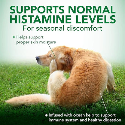 Vet's Best Seasonal Allergy Soft Chew Dog Supplements, Soothes Dogs Skin Irritation Due to Seasonal Allergies, 30 Day Supply
