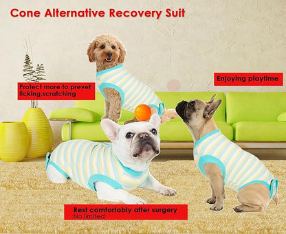 Recovery Suit for Dogs,Dog Cone Alternative Zipper Surgery Suit Female Spay,Soft Dog Surgery Suit for Anti Licking,Breathable Surgical Suit for Dogs Female Spay