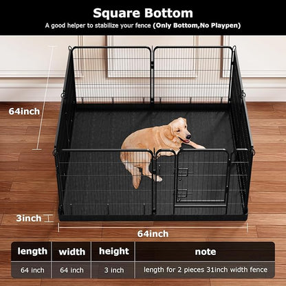 PJYuCien Dog Playpen Bottom Pad - Stabilize the Dog Play Pen, Easy to Clean and Waterproof, Fits Most 8 Panels 32 Inch Width Metal Dog Fence Square 64”x64 Dog Playpen(Only Bottom Pad, No Playpen)