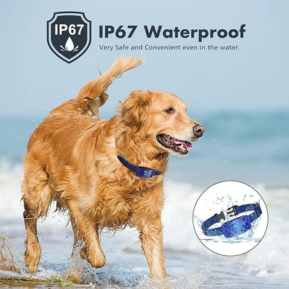 NBJU Bark Collar for Dogs,Rechargeable Anti Barking Training Collar with 7 Adjustable Sensitivity and Intensity Beep Vibration for Small Medium Large Dogs(Dark Blue