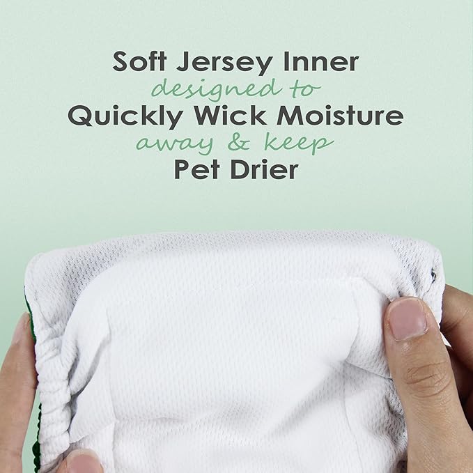 wegreeco Washable Male Dog Belly Band (Stylish Pattern)- Pack of 3 - Male Dog Belly Wrap, Dog Diapers Male (Green Series, X-Small)