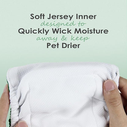wegreeco Washable Male Dog Belly Band (Stylish Pattern)- Pack of 3 - Male Dog Belly Wrap, Dog Diapers Male (Green Series, X-Small)