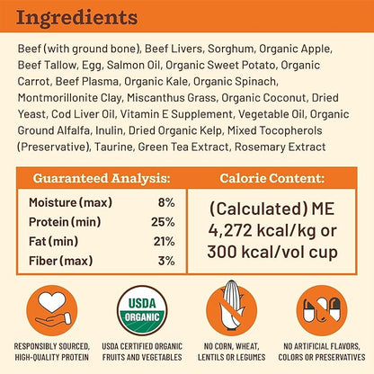 Primal Kibble in The Raw, Freeze Dried Dog Food, Beef, Scoop & Serve, Made with Raw Protein, Whole Ingredient Nutrition, Crafted in The USA, Dry Dog Food 1.5 lb Bag