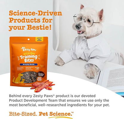 Zesty Paws Training Treats for Dogs & Puppies - Dog Treats for Training - Healthy Dog Chews for Hip, Joint & Muscle Health - for All Breeds and Ages - Bacon Flavor - 12oz
