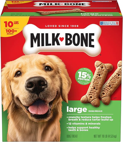 Milk-Bone Original Dog Treats Biscuits for Large Dogs, 10 Pounds (Packaging May Vary)