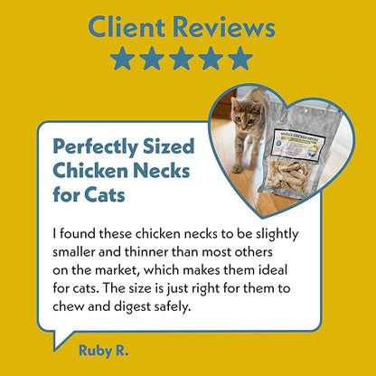 Fresh Is Best Freeze Dried Whole Chicken Necks for Dogs & Cats - Raw Crunchy Single Ingredient Dog Treats - High-Protein Dental Chews in Resealable Bag - Made in USA