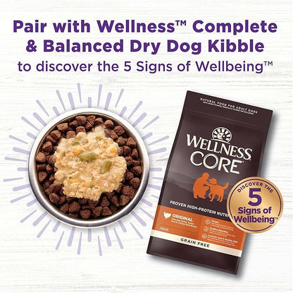 Wellness Bowl Boosters Hearty Topper Wet Dog Food for Small, Medium, and Large Breeds, Grain Free, Natural, Chicken and Pumpkin Recipe, 5.5 oz, Pack of 12