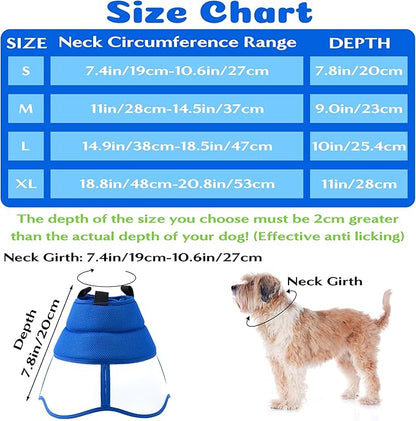 Soft Dog Cone Collar - Adjustable Recovery Padding Cone for Small Dogs After Surgery to Stop Licking, Breathable Lightweight Elizabethan Protective Neck Collar for Pet Cat Puppy (S)