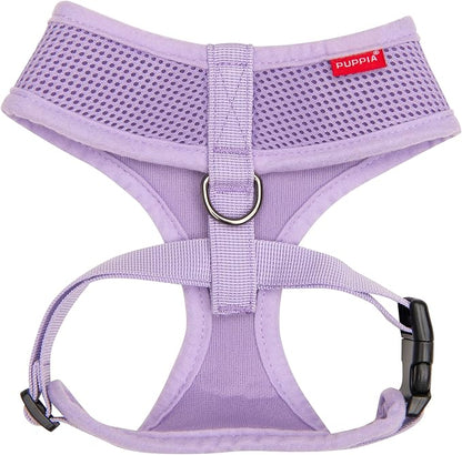 Puppia Soft Dog Harness No Choke Over-The-Head Triple Layered Breathable Mesh Adjustable Chest Belt and Quick-Release Buckle, Violet, Medium (Pack of 2)