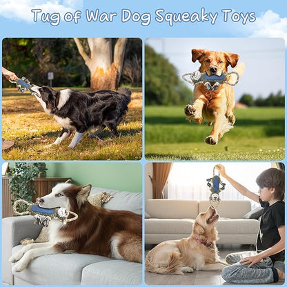 BUYPOW Dog Toys for Large Dog - Plush Squeaky Medium & Small Dog Toys (3pack Monkey & Patypus)