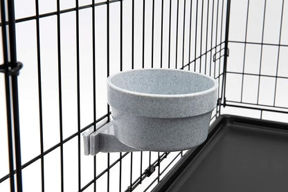 Lixit® Kennel Cage Food or Water Bowl - Non Spill Hanging Removable Dog Crate Bowls - Carrier Water Food Bowl for Dogs or Cats - Attaches to Cage for Convenient Feeding and Drinking (Gray, 20 Ounce)