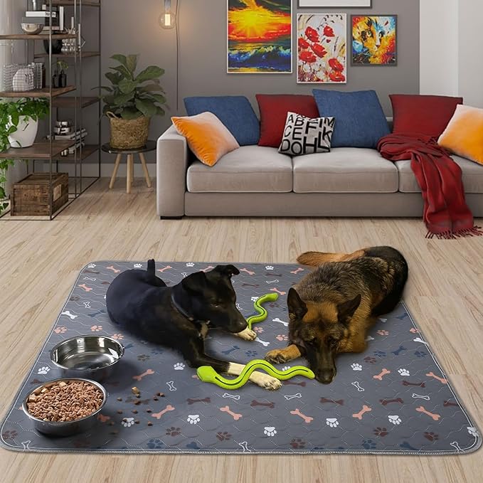 Washable Pee Pads for Dogs 72"x72", Reusable Puppy Pads Extra Large Upgrade Non-Slip Dog Pee Pads Super Absorbency Training Pads Quick Dry Whelping Pads for Dog Playpen, Protects Floor Sofa Bed