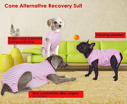 Recovery Suit for Dogs,Dog Cone Alternative Zipper Surgery Suit Female Spay,Soft Dog Surgery Suit for Anti Licking,Breathable Surgical Suit for Dogs Female Spay