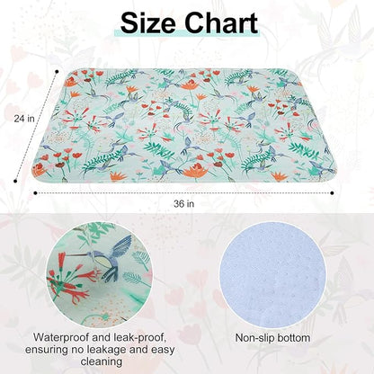 BEAUTYZOO Reusable Puppy Pads,Washable Pee Pads for Dogs,Non Slip Wee Wee Pad for Potty Training,Thick Heavy Absorbent Underpads for Playpen,Bed,Sofa,Crate,Whelping,Travel & Outdoor Spring, 24" x 36"
