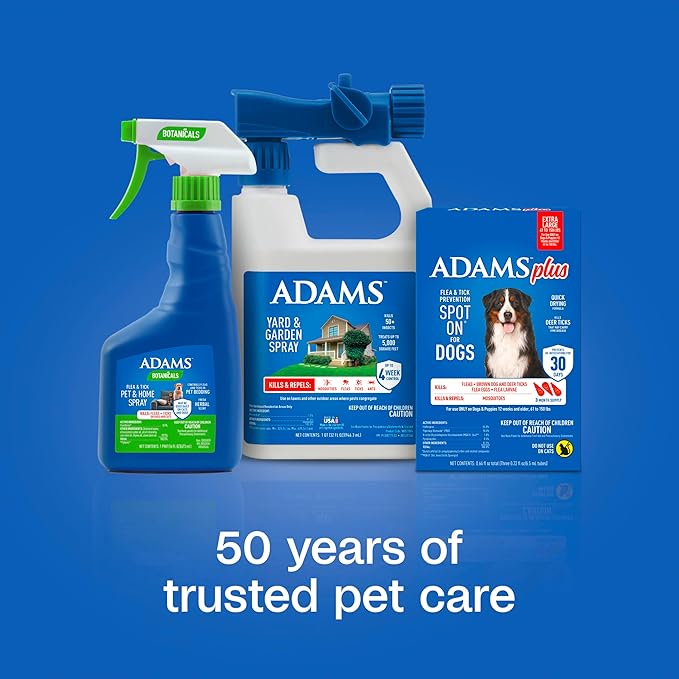 ADAMS Plus Flea & Tick Prevention Spot On for Dogs, Extra Large Dogs, Kills Fleas & Ticks (Brown Dog/Deer Ticks), Kills and Repels Mosquitoes, Prevents Flea Infestations, 3-Month Supply, 3 Pack