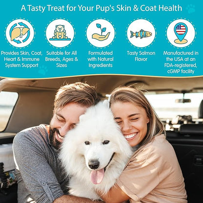Wanderfound Pets - Omega 3 for Dogs, Skin and Coat Fish Oil, Dog Itch Relief, Soft Chews