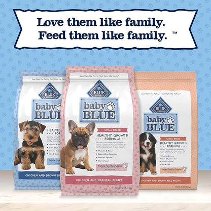 Blue Buffalo Baby Blue Natural Small Breed Puppy Dry Dog Food, Healthy Growth Formula with DHA, Chicken and Oatmeal Recipe, 4-lb Bag