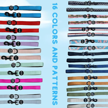 ShawnCo Dream Walk Dog Leash- Premium, Nylon Pet Leash with Soft Neoprene Handle for Small, Medium and Large Dogs (Stars and Stripes, Medium/Large)