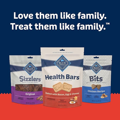 Blue Buffalo Health Bars Crunchy Dog Biscuits, Variety Pack, Bacon, Egg & Cheese, Apple & Yogurt, Pumpkin & Cinnamon, 16-oz Bags