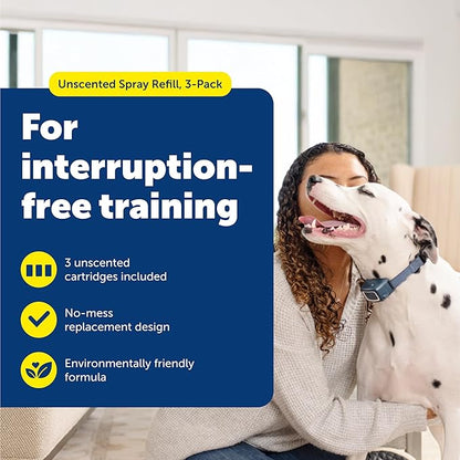 PetSafe Spray Refill - Unscented - No-Mess Replacement Cartridges Spray Dog Bark Collar Remote Training Collar - Refill Cartridge Only - 3-Pack - PAC00-16646